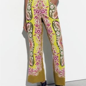 Zara Linen Blend Flared Pants